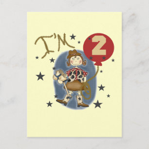 Cowgirl 2nd Birthday T-shirts and Gifts Vykort