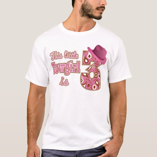 Cowgirl 3rd Birthday Tee Shirt (Framsida)