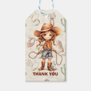Cowgirl 5th Birthday Bash Presentetikett