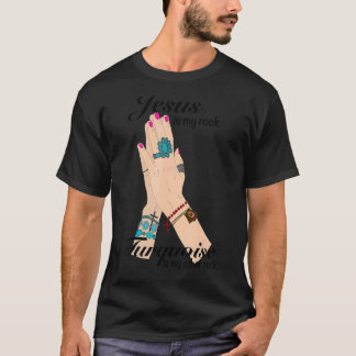 Cowgirl Ädelsten Jesus Turkos Är Min Klippa Wester T Shirt