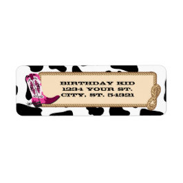 Cowgirl Adressetiketters Returadress Etikett
