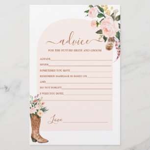 Cowgirl Advice for Bride Card