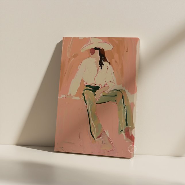 Cowgirl Aesthetic Stretched Canvastryck (cowgirl aesthetic wall art, western boho canvas print, rustic cowgirl decor print, vintage western a)