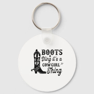 Cowgirl&amp; Boots Bling's A Cowgirl Sak Hors Nyckelring