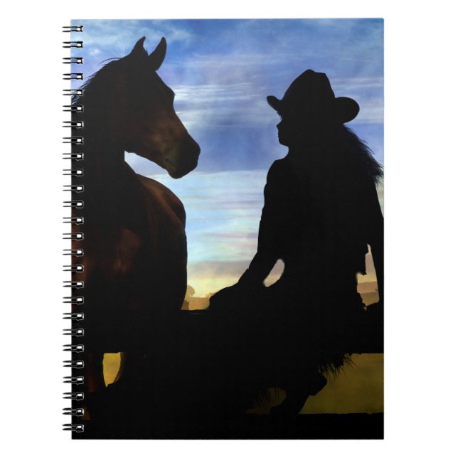 Cowgirl and Horse Anteckningsbok (Framsidan)