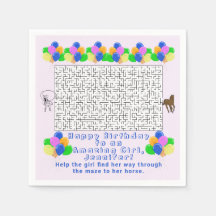 Cowgirl and Horse Birthday Maze Fantastisk Girl Ro