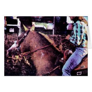 Cowgirl and Horse Hälsningskort