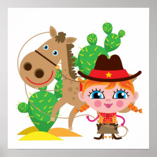 Cowgirl and Horse Poster