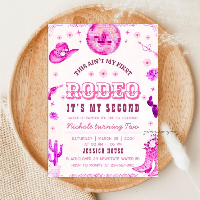 Cowgirl andra Rodeo Party inbjudan (Cowgirl Second Rodeo Party Invitation)