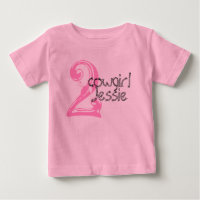 Cowgirl Anpassade 2nd Birthday Tshirt