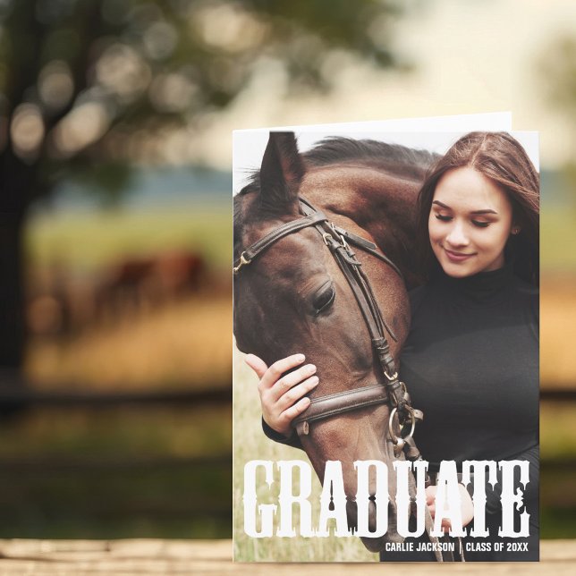 Cowgirl-avgångsfoto Country Graduate Vikad Meddelande (Skapare uppladdad)