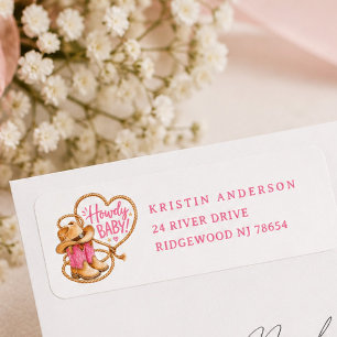 Cowgirl Baby Shower Adressetikett Returadress Etikett