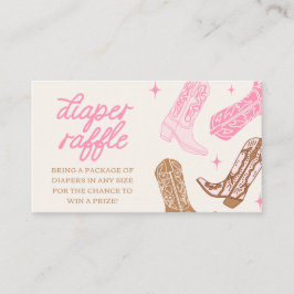 Cowgirl Baby Shower Diaper Raffle Biljett Tilläggskort