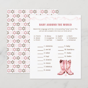 Cowgirl Baby Shower Game - Baby runt om i världen