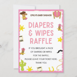 Cowgirl Baby Shower Game - Editable Namn, 5x7 stor Inbjudningar