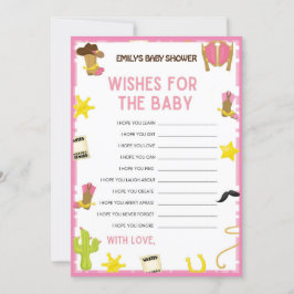 Cowgirl Baby Shower Game - Editable Namn, 5x7 stor Inbjudningar