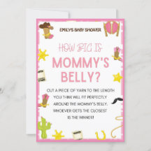 Cowgirl Baby Shower Game - Editable Namn, 5x7 stor
