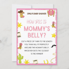 Cowgirl Baby Shower Game - Editable Namn, 5x7 stor Inbjudningar