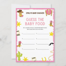 Cowgirl Baby Shower Game - Editable Namn, 5x7 stor Inbjudningar
