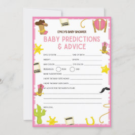 Cowgirl Baby Shower Game - Editable Namn, 5x7 stor Inbjudningar