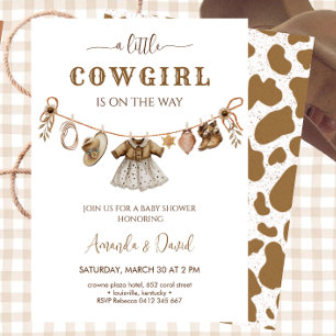 Cowgirl Baby Shower Inbjudningar