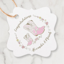 Cowgirl Baby Shower Land Western Rosa Girl Gåvor Etiketter