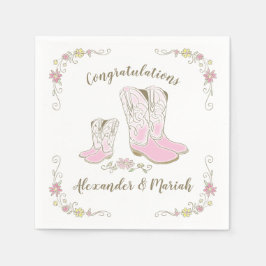 Cowgirl Baby Shower Land Western Rosa Girl Pappersservett