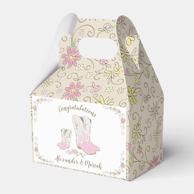 Cowgirl Baby Shower Land Western Rosa Girl Presentaskar (Framsidan Sidan)