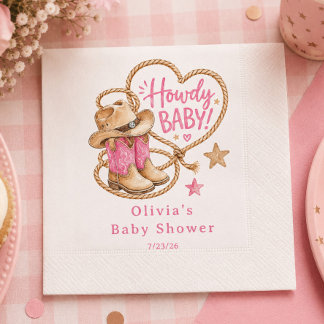 Cowgirl Baby Shower Pappersservett