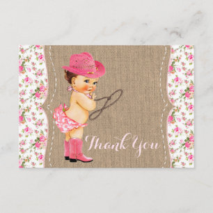 Cowgirl Baby Shower Tacksamhetskort Tack Kort
