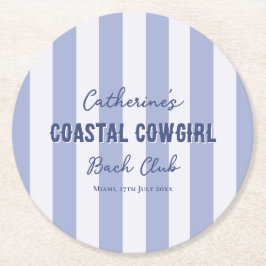 Cowgirl Bach Klubb Blue White Rand Underlägg Papper Rund