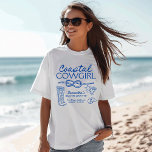 Cowgirl Bachelorette Helg Party T Shirt<br><div class="desc">Den här Funkyn har Kusten Cowgirl Bachelorette Party Helg T Shirt en hand plockade-layout med illustrationer av hand plockade tillsammans med handskrivet teckensnitt! Du har rätt att skapa något unikt för dig! Ett underbart sätt att gå ut i stil med dina brudtärnor för din bachelorette helg! Redigera enkelt ordalydelsen och...</div>