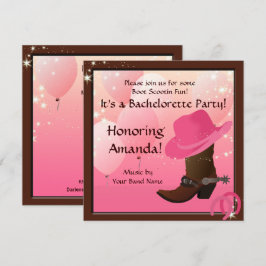 Cowgirl Bachelorette Party Anpassningsbar Call Inbjudningar