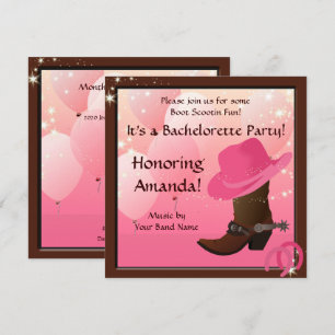 Cowgirl Bachelorette Party Anpassningsbar Inbjudan