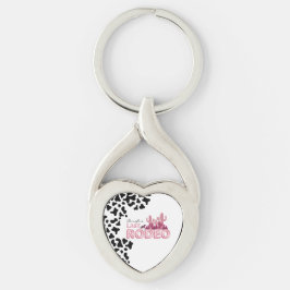 Cowgirl bachelorette Party Last Rodeo Twisted Heart Silverfärgad Nyckelring
