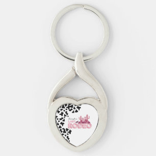 Cowgirl bachelorette Party Last Rodeo Twisted Heart Silverfärgad Nyckelring