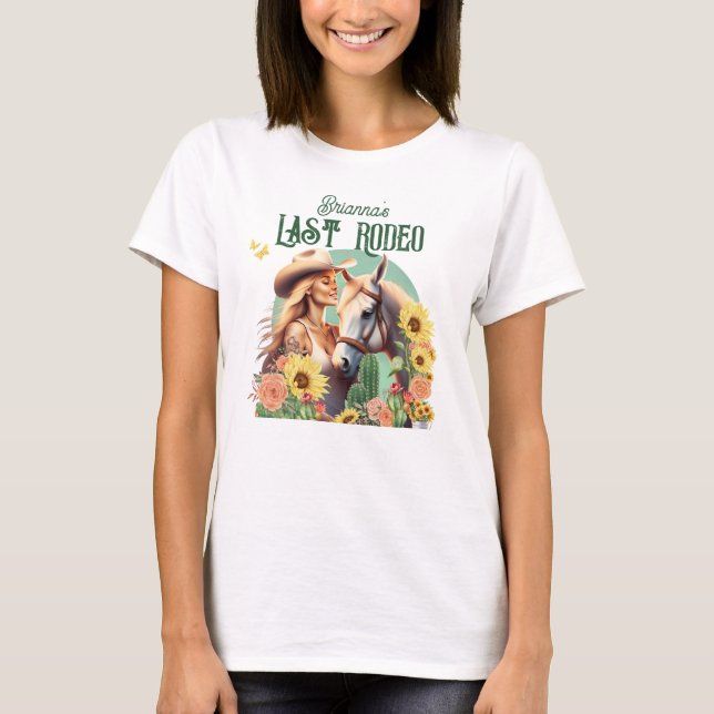 Cowgirl Bachelorette söt western T Shirt (Framsida)