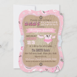 Cowgirl Bandanna Tutu Baby Shower Inbjudningar
