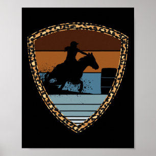 Cowgirl Barrel Tävla Rodeo Ropin Poster
