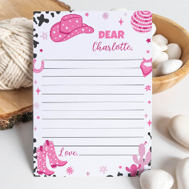 Cowgirl Birthday Capsule Note Message Card Tack Kort
