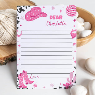 Cowgirl Birthday Capsule Note Message Card Tack Kort