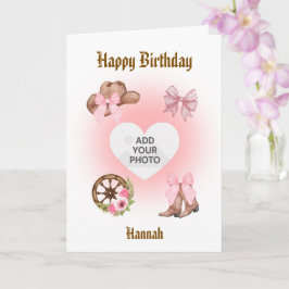 Cowgirl Birthday Card Kort