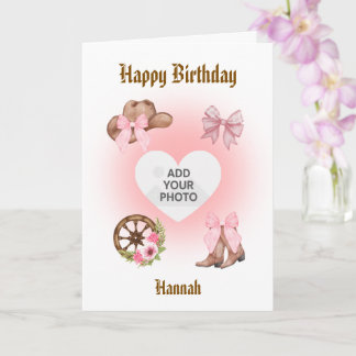 Cowgirl Birthday Card Kort