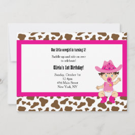 Cowgirl Birthday inage Inbjudningar