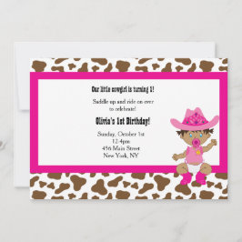Cowgirl Birthday inage Inbjudningar