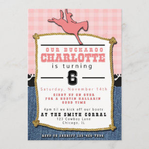 Cowgirl Birthday-inbjudan Inbjudningar