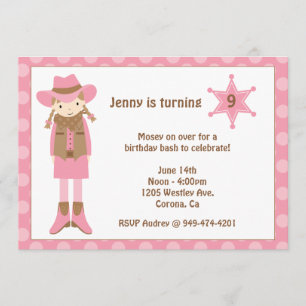 Cowgirl Birthday-inbjudan Inbjudningar