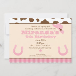Cowgirl Birthday-inbjudan Inbjudningar