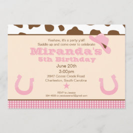 Cowgirl Birthday-inbjudan Inbjudningar