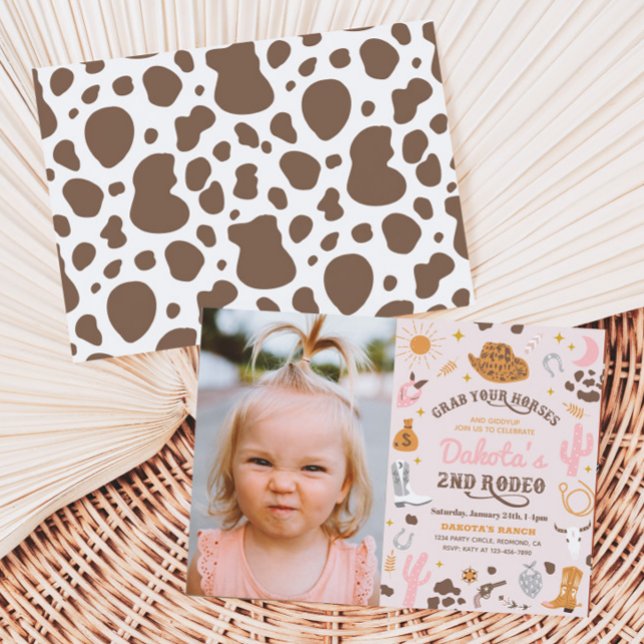 Cowgirl Birthday Invitation | 2nd Rodeo Invitation Inbjudningar (Skapare uppladdad)
